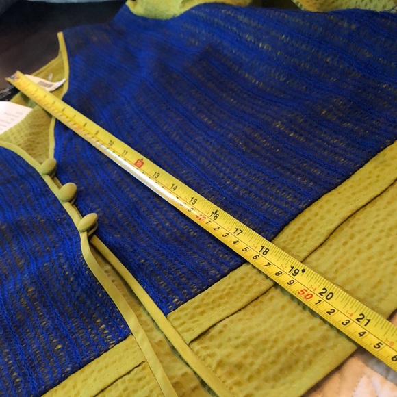 🍏 dianaira Silk & Cotton Net abstract print lightweight buttoned jacket - Picture 7 of 10